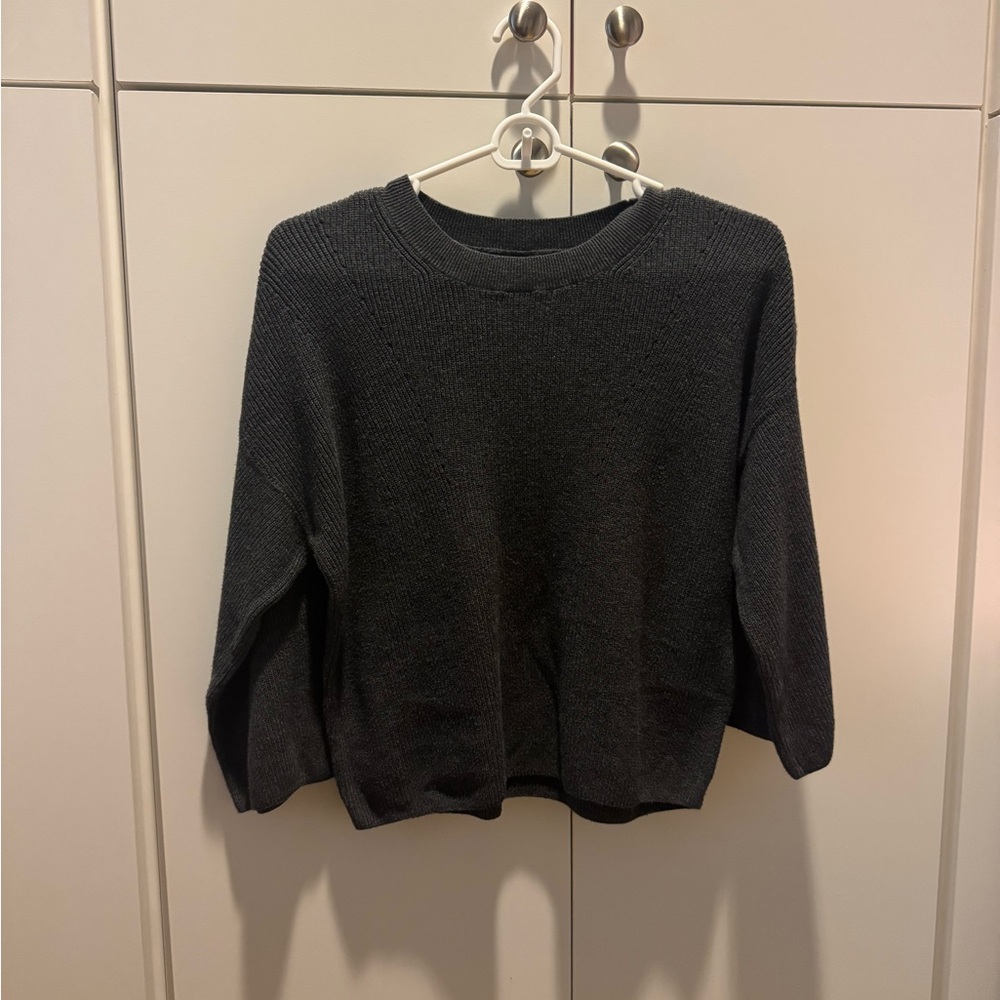 Banana Republic Women's Washable 100% Cotton Gray Sweater